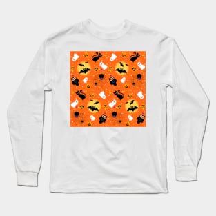 Halloween Cuties over Orange Long Sleeve T-Shirt